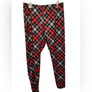 Red and Black Plaid Leggings